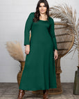 Womens Long Sleeve Plus Size Maxi Dress