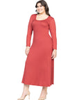 Womens Long Sleeve Plus Size Maxi Dress