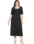 Elbow Length Sleeve Plus Size Maxi Dress
