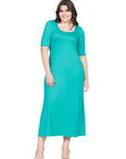 Elbow Length Sleeve Plus Size Maxi Dress