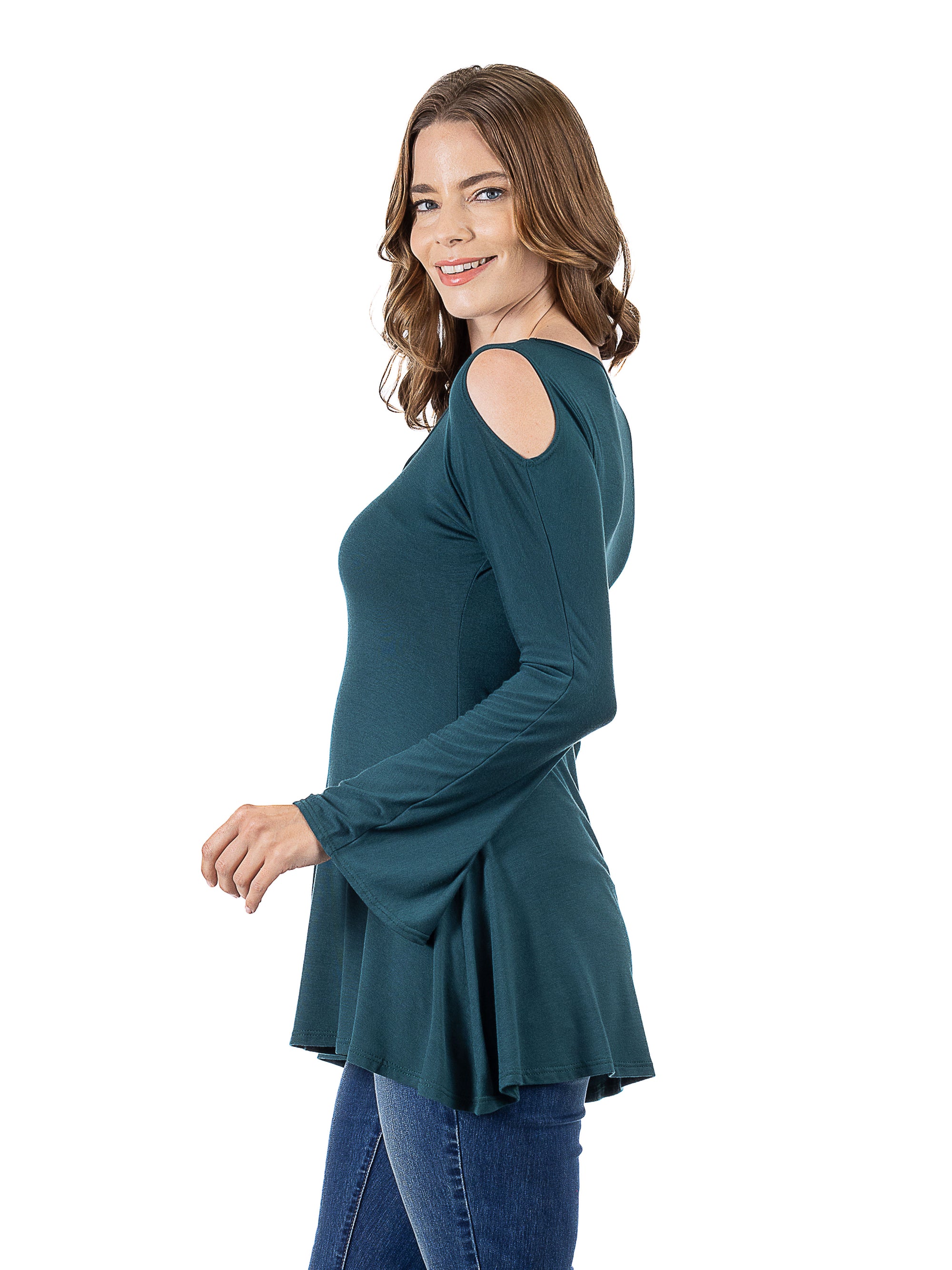 Criss Cross Cold Shoulder Long Sleeve Top