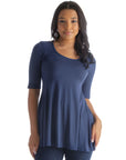 Elbow Sleeve Swing Tunic Top For Women