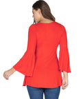 Long Bell Sleeve Flared Tunic Top