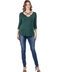 Criss Cross Round Hemline Tunic Top