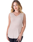 V Neck Tunic Tank Top with Round Hemline
