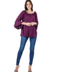 24seven Comfort Apparel Bell Sleeve Loose Fit Tunic Top
