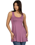 Womens Scoop Neck Sleeveless Tunic Top