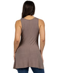 Womens Scoop Neck Sleeveless Tunic Top