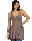 Womens Scoop Neck Sleeveless Tunic Top