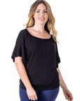 Loose Fit Dolman Top with Wide Sleeves