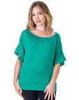 Loose Fit Dolman Top with Wide Sleeves