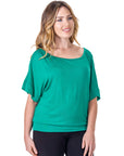 Loose Fit Dolman Top with Wide Sleeves