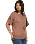 Loose Fit Dolman Top with Wide Sleeves