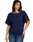 Loose Fit Dolman Top with Wide Sleeves