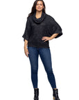 Cowl Neck Dolman Sleeve Sweater Top