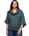 Cowl Neck Dolman Sleeve Sweater Top