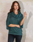 Cowl Neck Dolman Sleeve Sweater Top