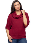 Cowl Neck Dolman Sleeve Sweater Top