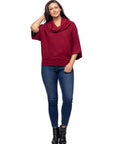 Cowl Neck Dolman Sleeve Sweater Top