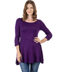 Ruched Sleeve Swing Tunic Top
