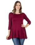 Ruched Sleeve Swing Tunic Top