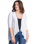 Elbow Length Sleeve Open Cardigan