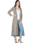 Womens Long Duster Open Front Knit Cardigan