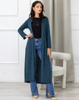 Womens Long Duster Open Front Knit Cardigan
