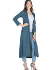 Womens Long Duster Open Front Knit Cardigan