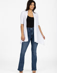Loose Fit Open Front Cardigan with Half Sleeve