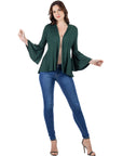 Bell Sleeve Flared Open Front Cardigan