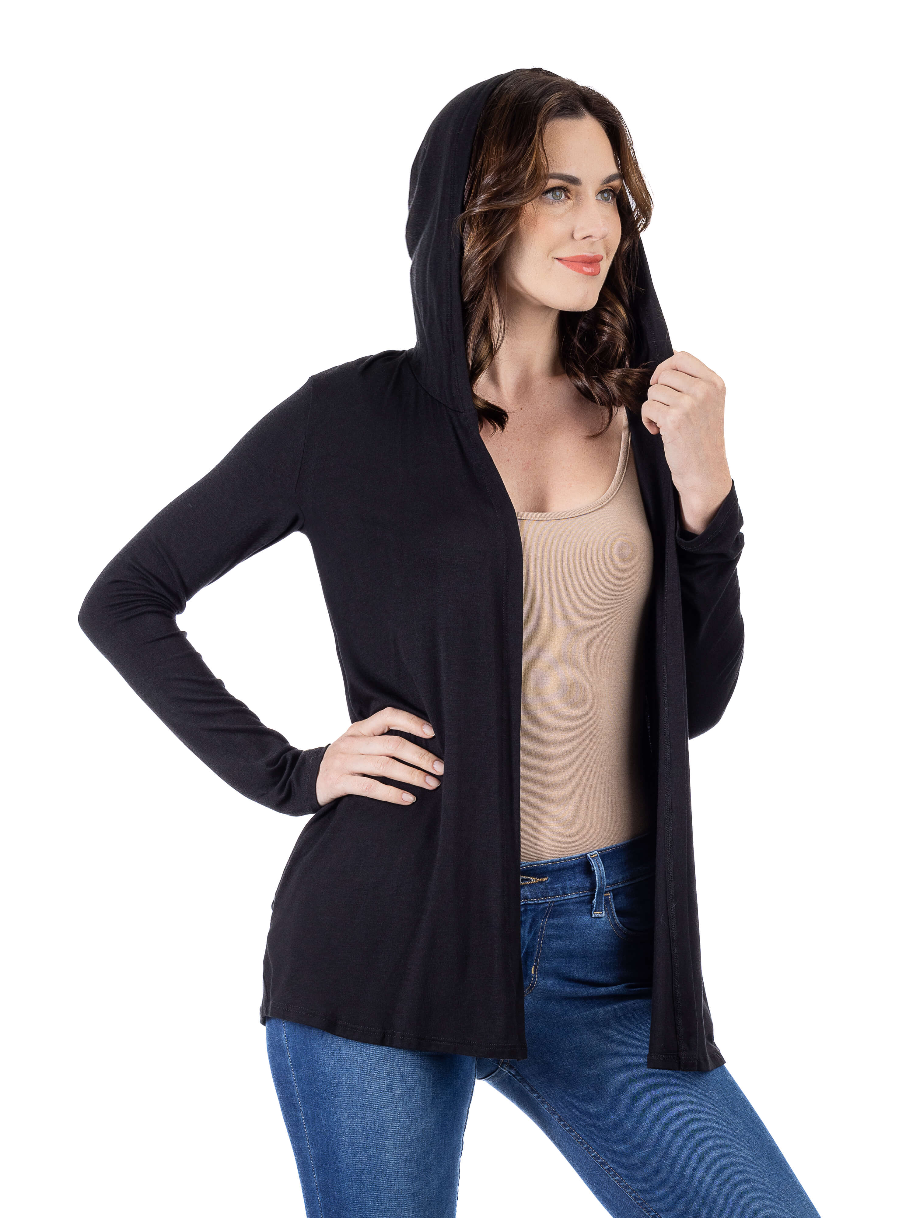 Lightweight hooded cardigan discount
