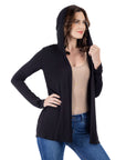 Open Front Lightweight Hooded Cardigan