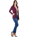 Open Front Lightweight Hooded Cardigan