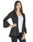 Womens Knit Bell Sleeve Open Cardigan