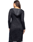 Knee Length Long Sleeve Hooded Womens Cardigan Shrug
