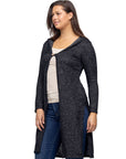 Knee Length Long Sleeve Hooded Womens Cardigan Shrug
