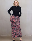 Paisley Print Fold Over Waist Maxi Skirt