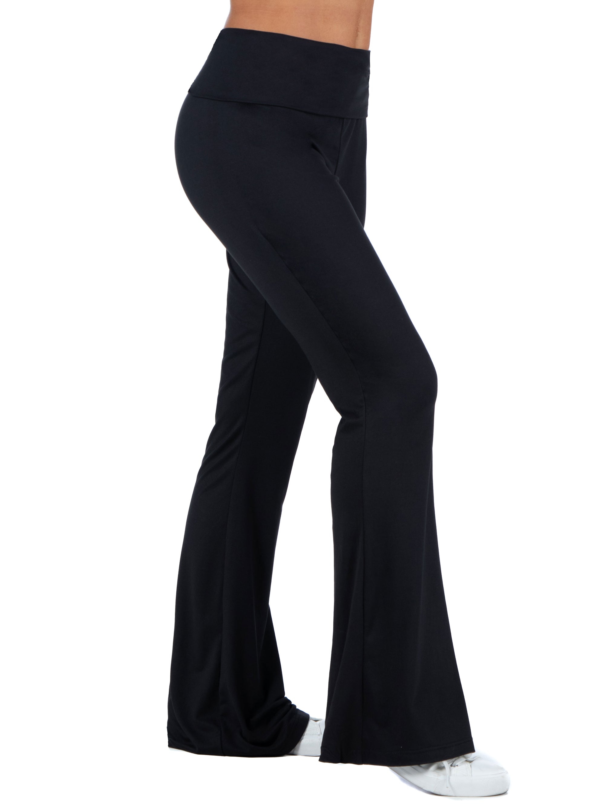 Bell Bottom Foldover Waist Comfortable Pants
