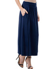 Womens Foldover Maxi Skirt With Pockets