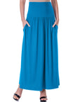 Womens Foldover Maxi Skirt With Pockets