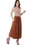 Womens Foldover Maxi Skirt With Pockets