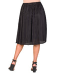 Elegant Accordion Pleated Elastic Waistband Party Midi Skirt