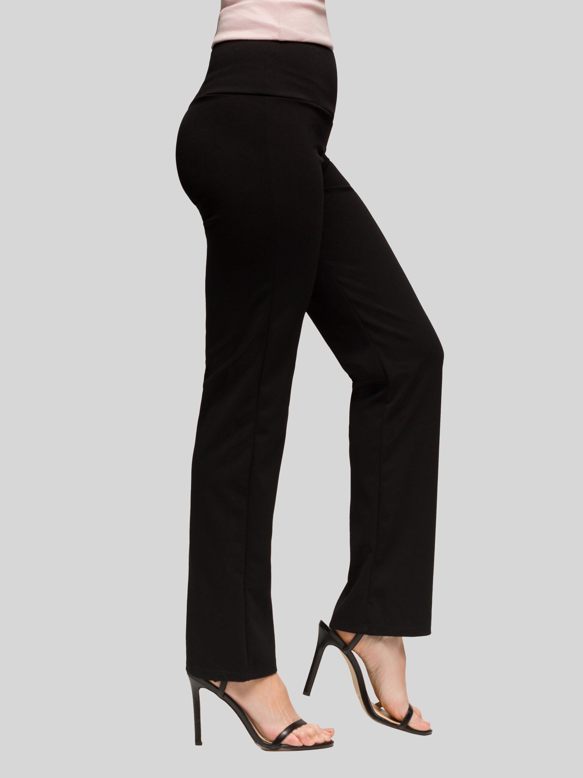 24seven Comfort Apparel Womens Comfortable Stretch High Waist Dress Pants
