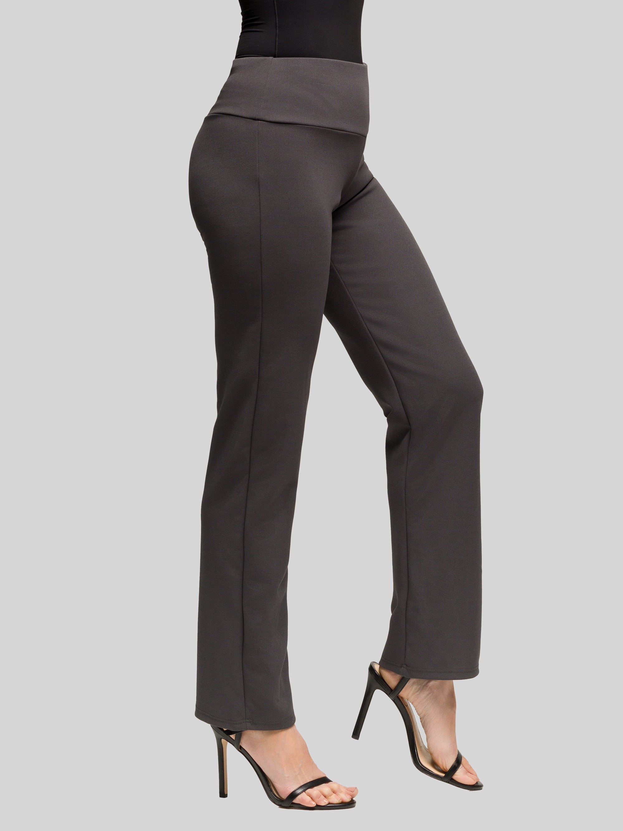 24seven Comfort Apparel Womens Comfortable Stretch High Waist Dress Pants