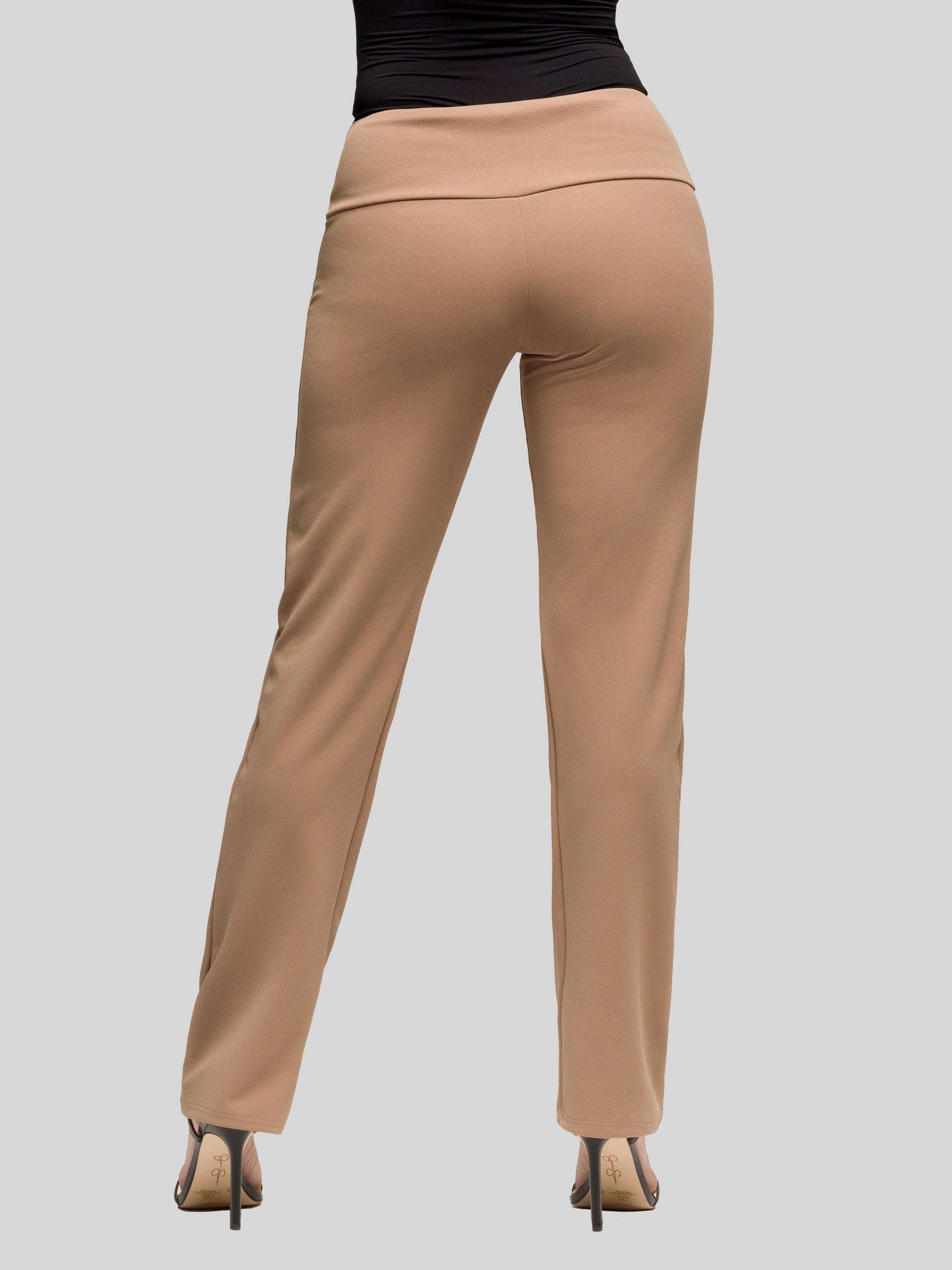 24seven Comfort Apparel Womens Comfortable Stretch High Waist Dress Pants