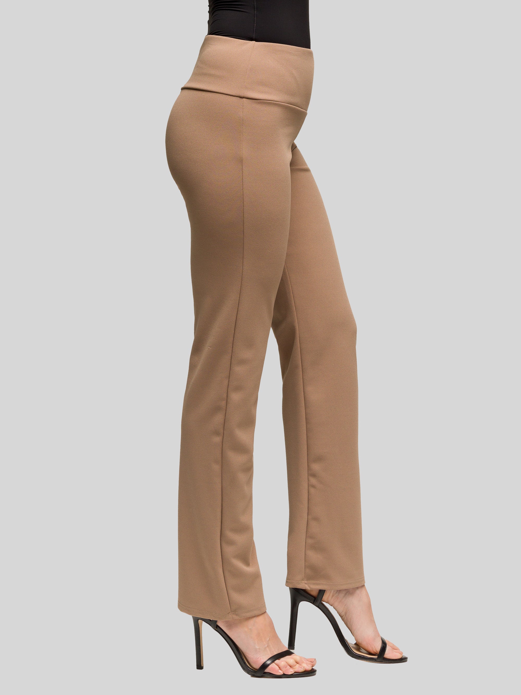24seven Comfort Apparel Womens Comfortable Stretch High Waist Dress Pants