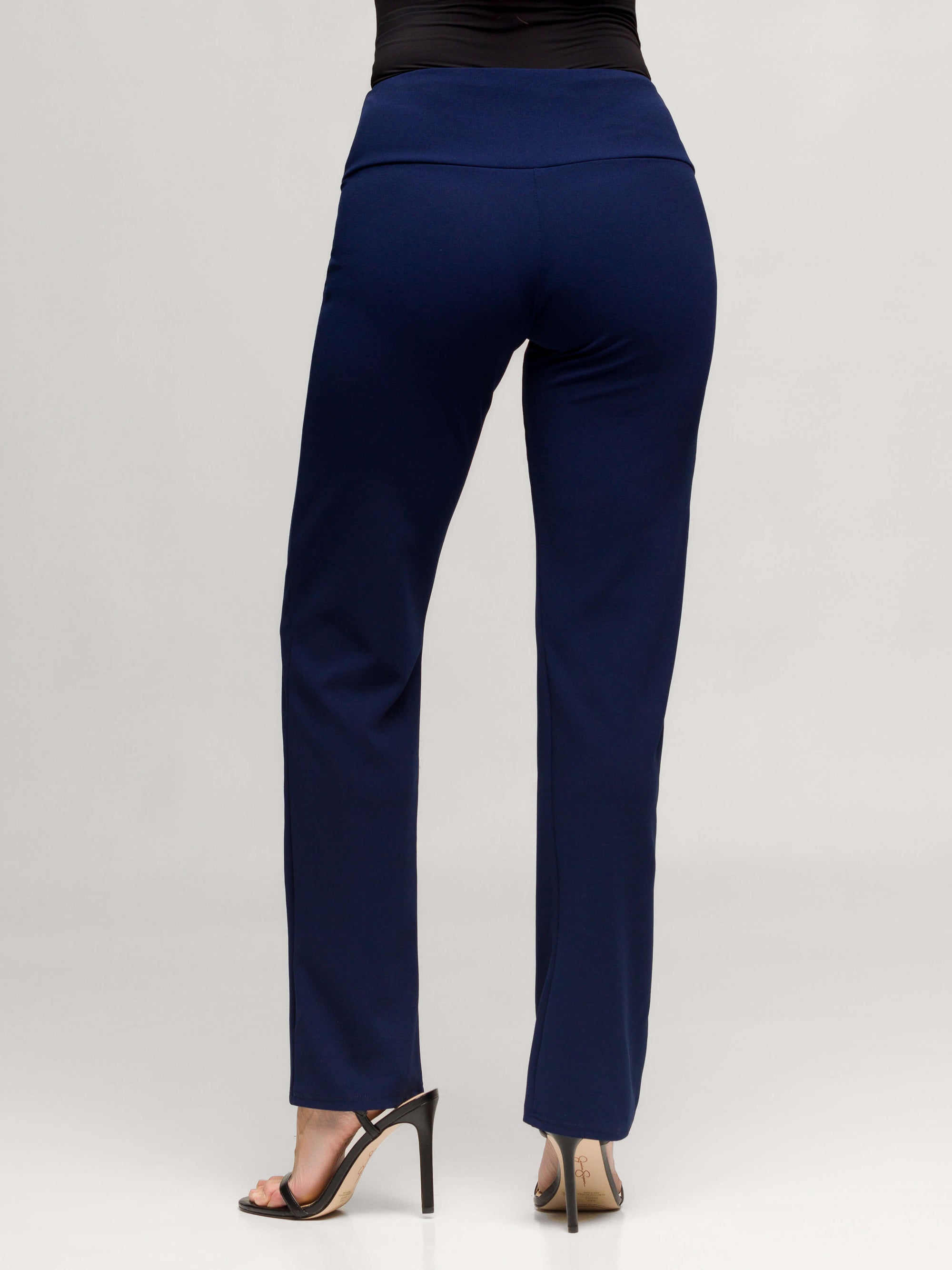 24seven Comfort Apparel Womens Comfortable Stretch High Waist Dress Pants