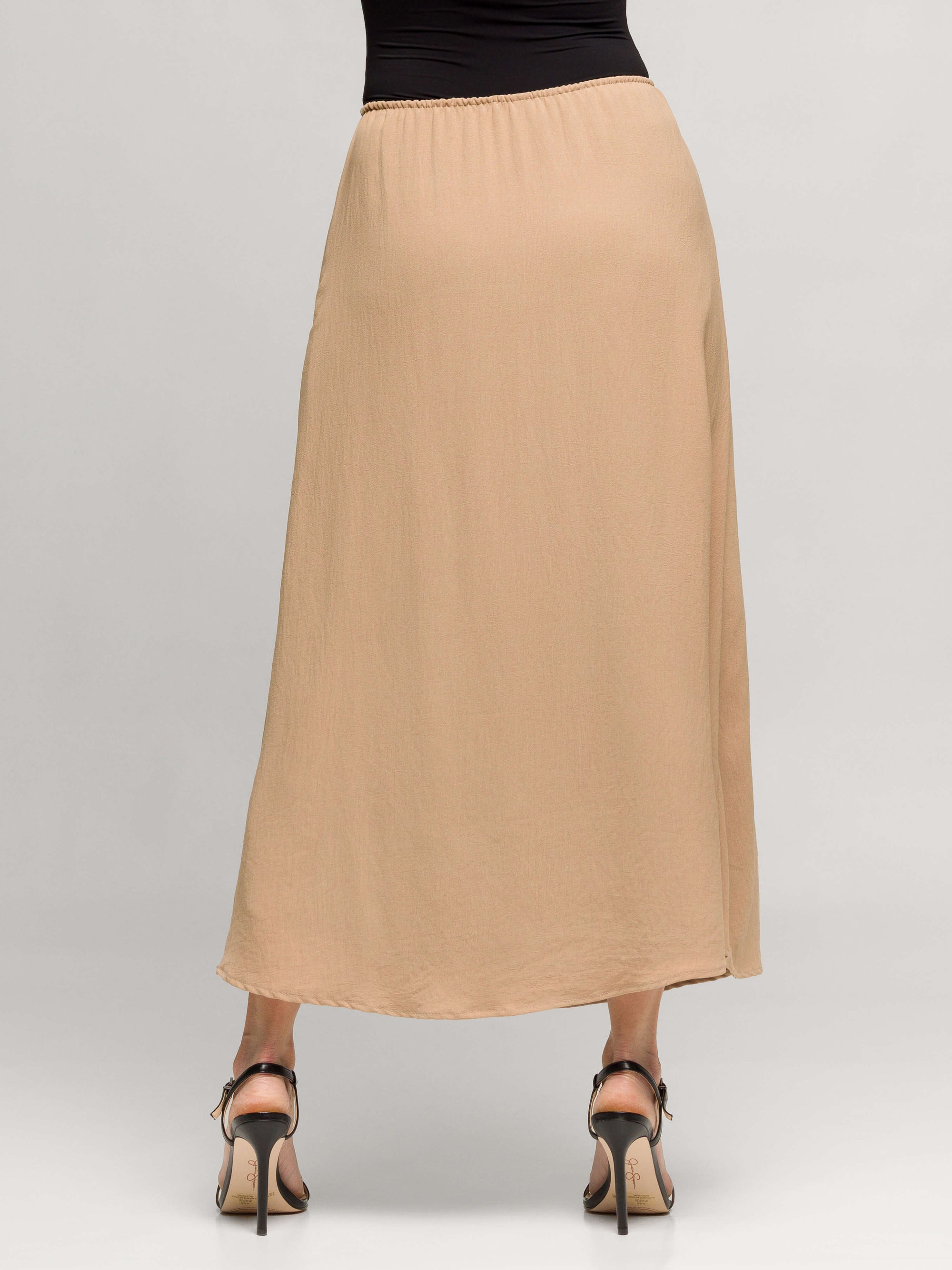 24seven Comfort Apparel Womens Elastic Waist A Line Maxi Skirt