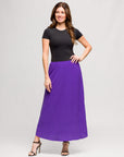 24seven Comfort Apparel Womens Elastic Waist A Line Maxi Skirt